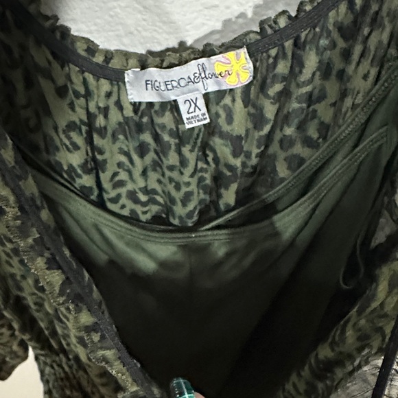 Green Leopard Print Maxi Dress - Picture 3 of 3